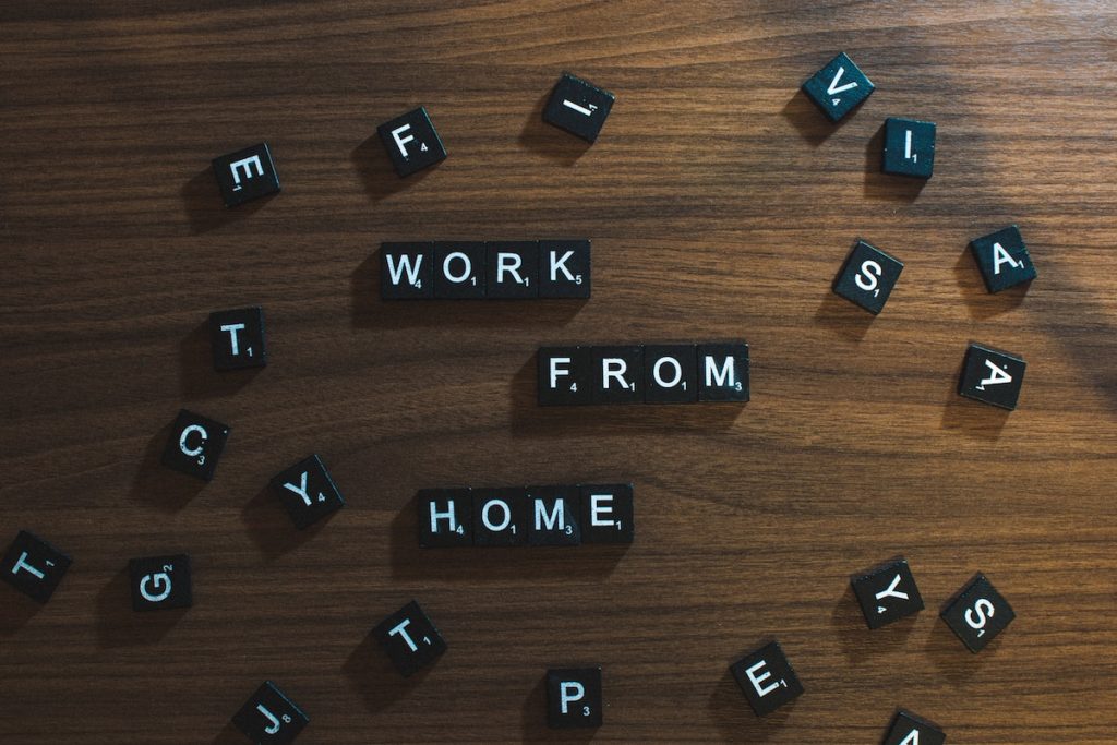 work from home block letters