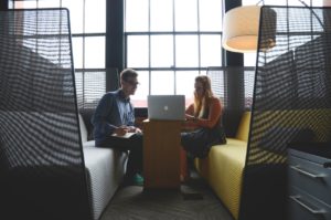 two people having a meeting