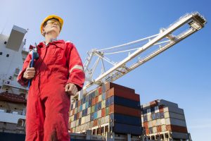 man at a shipyard